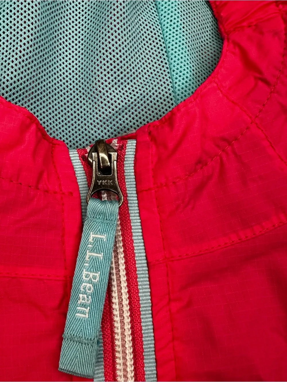 Girls LL Bean Salmon Pink Windbreaker Jacket size 5/6